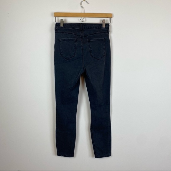 L'AGENCE Margot High-Rise Skinny Ankle Jeans in Coal Destruct - Picture 3 of 8